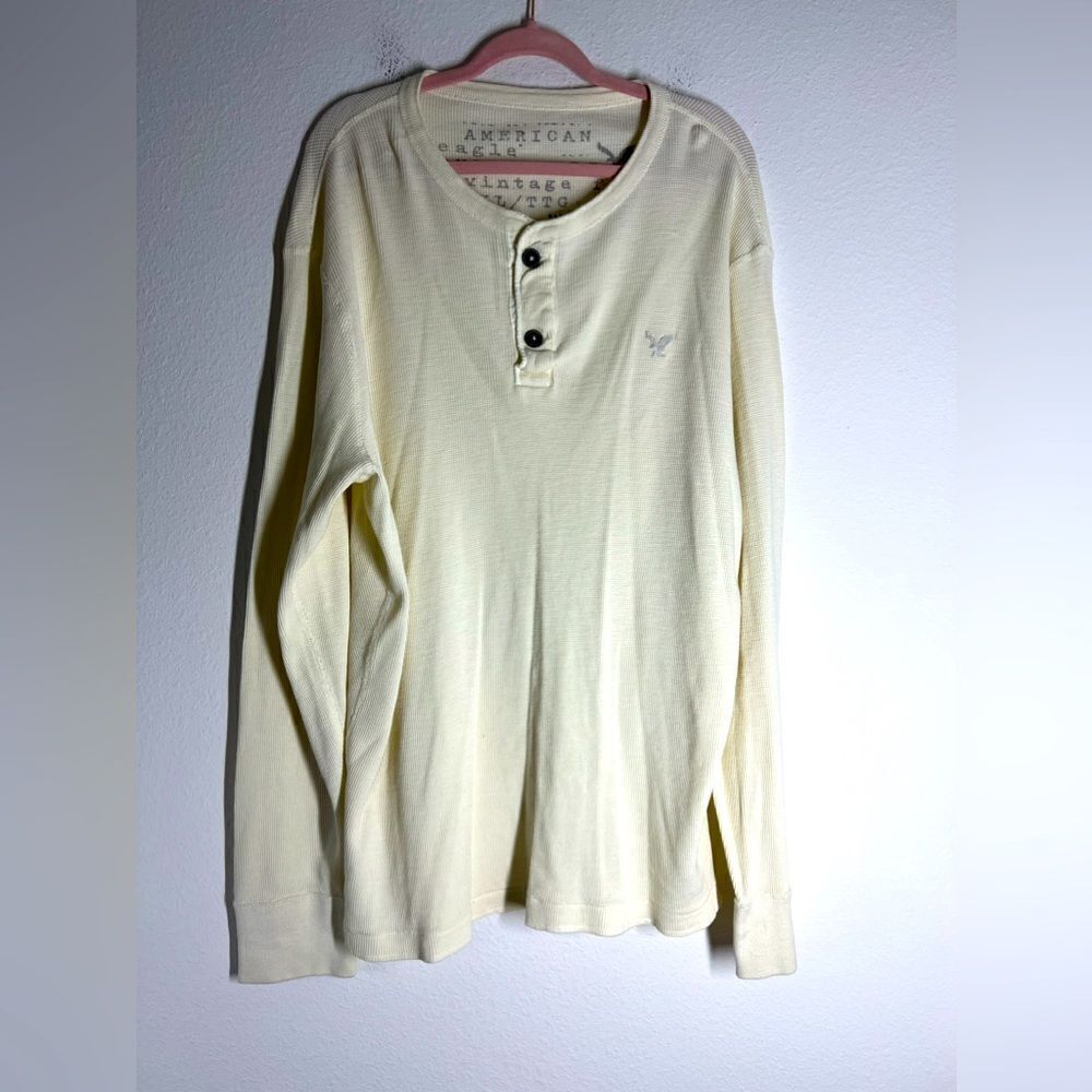 American Eagle Outfitters Vintage Fit Icon Long-Sleeve Henley T-Shirt Size XXL